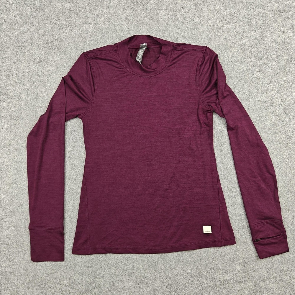 Vuori Women's Long Sleeve Top in Burgundy Plum
